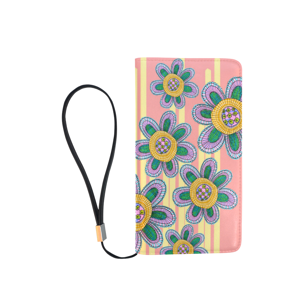 Colorful Flowers and Lines Men's Clutch Purse （Model 1638）