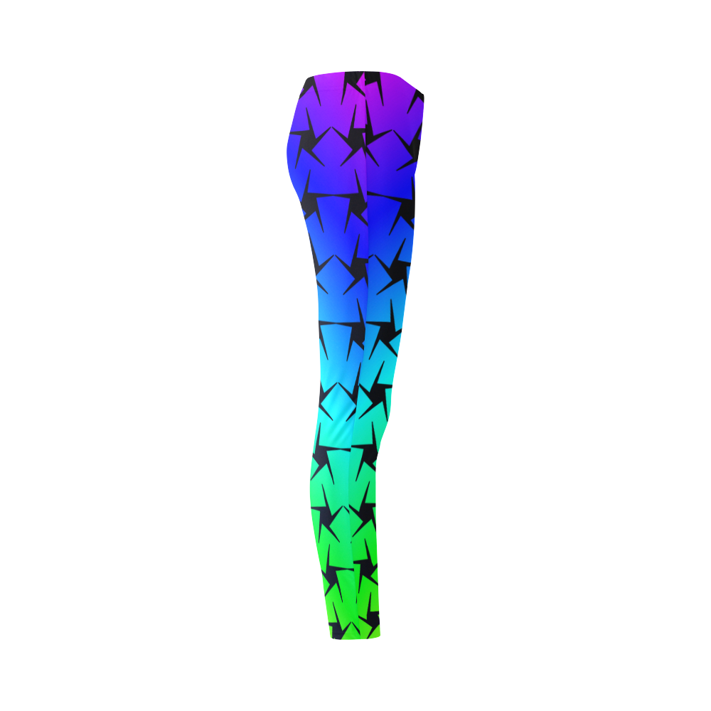 Colorful Black Star Cassandra Women's Leggings (Model L01)