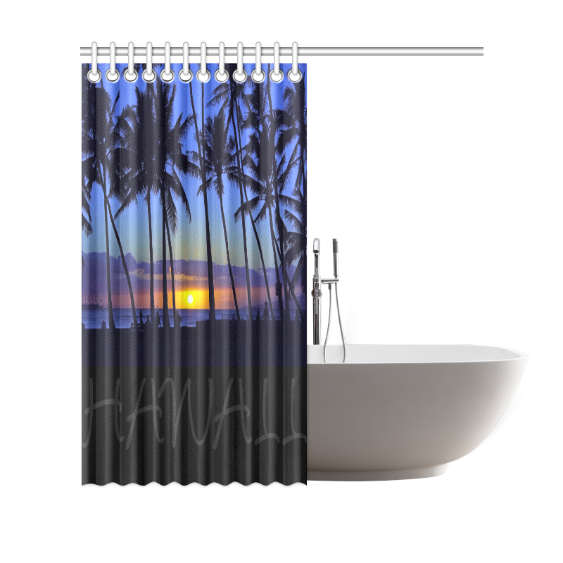Waikiki Sunset Hawaii Shower Curtain 69"x70"