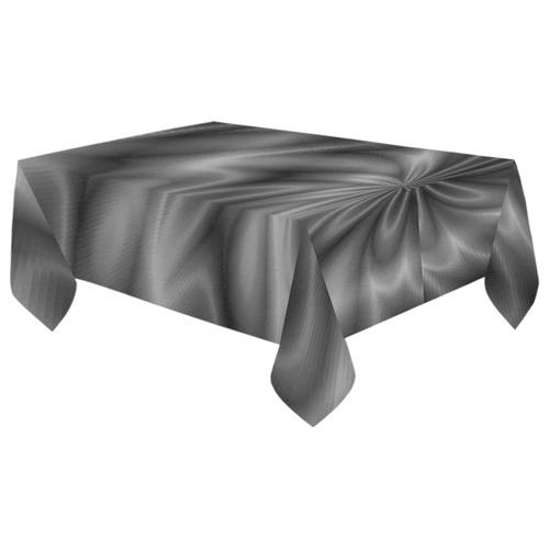 Grey Shiny Swirl Cotton Linen Tablecloth 60"x 104"
