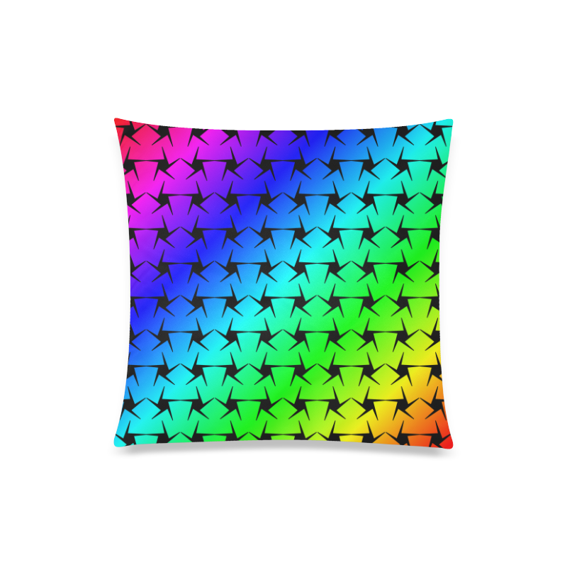 Colorful Black Star Custom Zippered Pillow Case 20"x20"(One Side)
