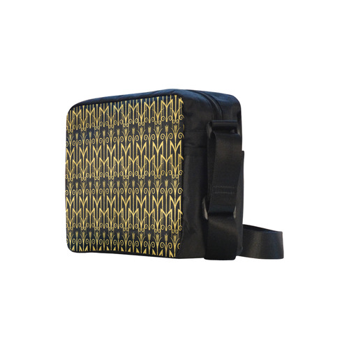 Beautiful BlackAnd Gold Art Deco Pattern Classic Cross-body Nylon Bags (Model 1632)