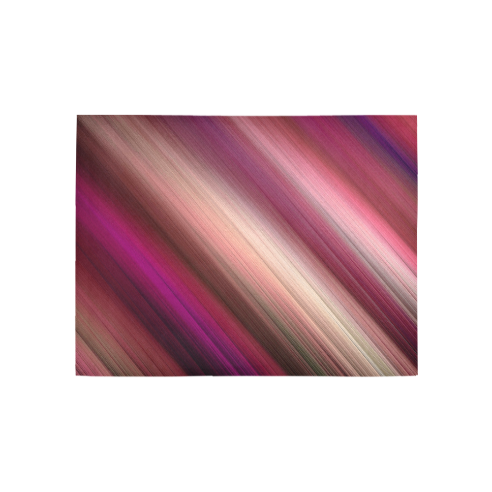 Pink Red Burgundy Gradient Diagonal Stripes Area Rug 5'3''x4'