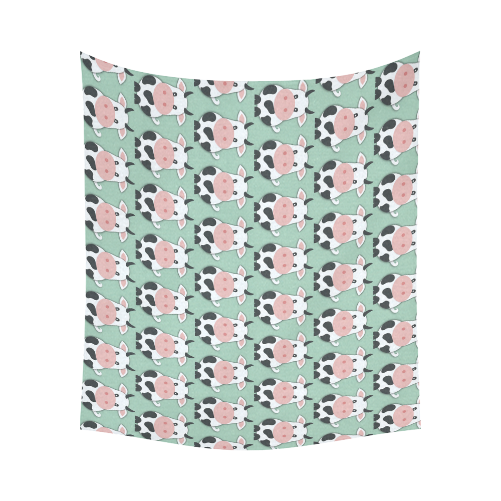 Cute Cow Pattern Cotton Linen Wall Tapestry 60"x 51"
