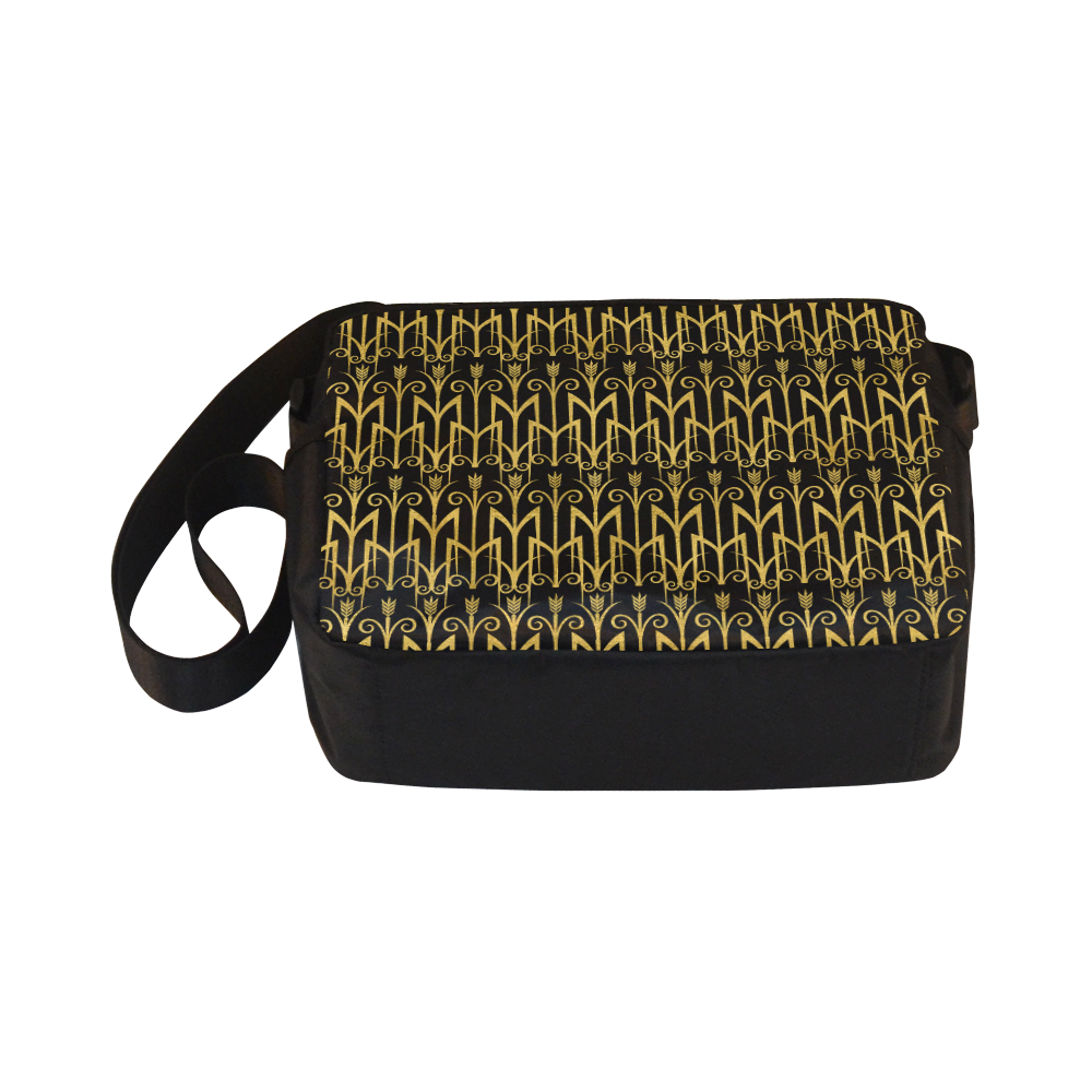 Beautiful BlackAnd Gold Art Deco Pattern Classic Cross-body Nylon Bags (Model 1632)