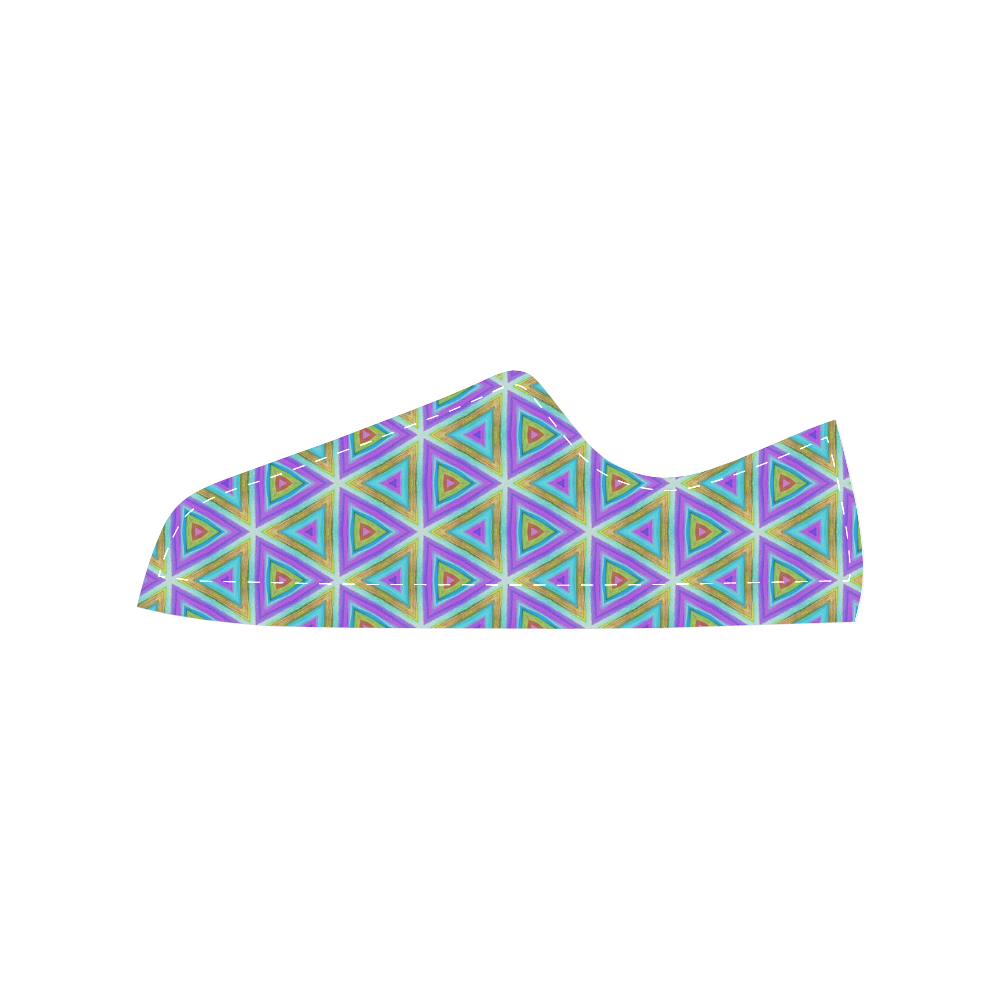 Colorful Retro Geometric Pattern Women's Classic Canvas Shoes (Model 018)