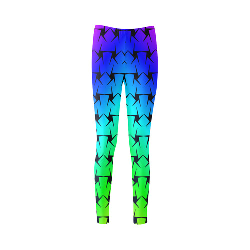 Colorful Black Star Cassandra Women's Leggings (Model L01)