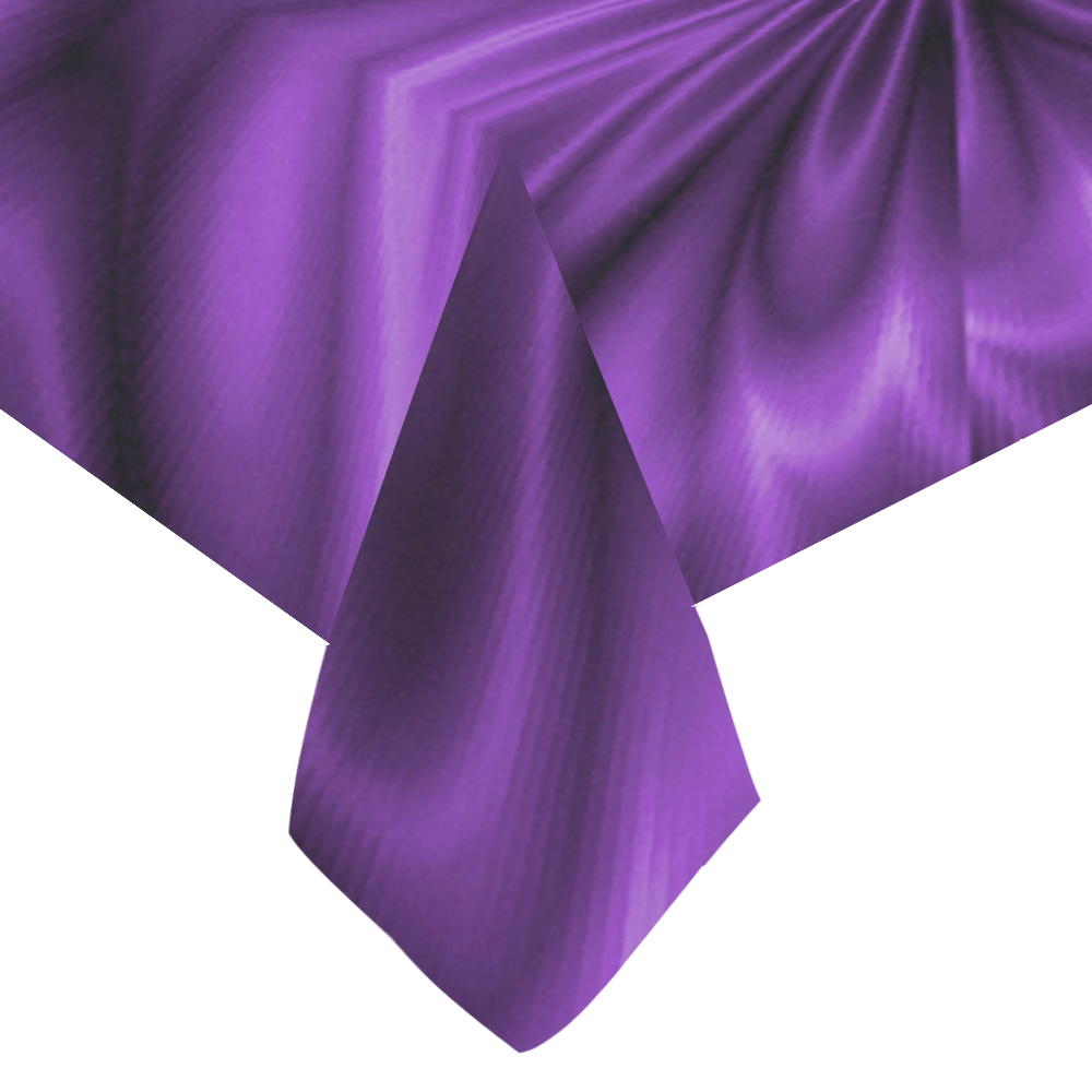 Lilac Shiny Swirl Cotton Linen Tablecloth 60"x 104"