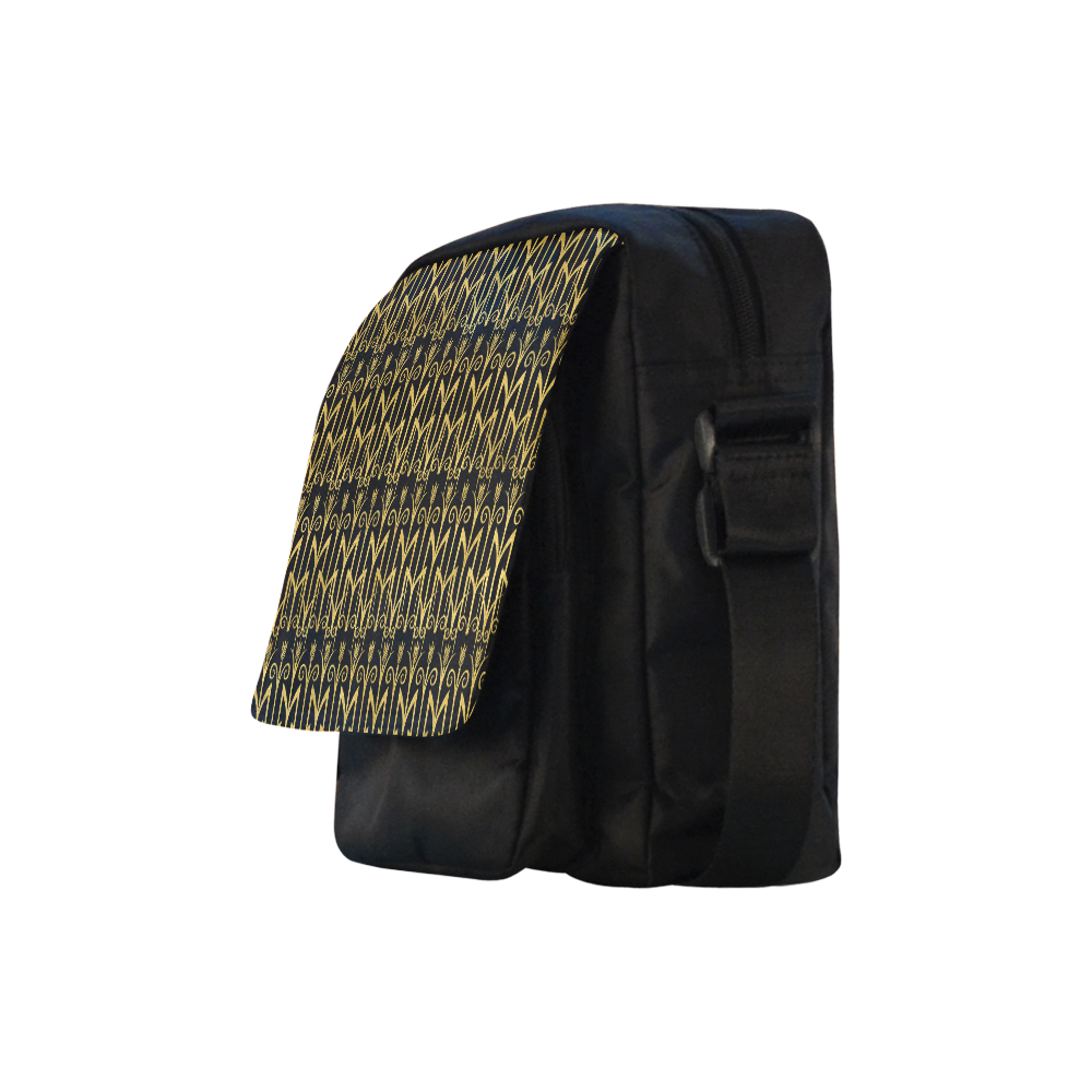 Beautiful BlackAnd Gold Art Deco Pattern Crossbody Nylon Bags (Model 1633)