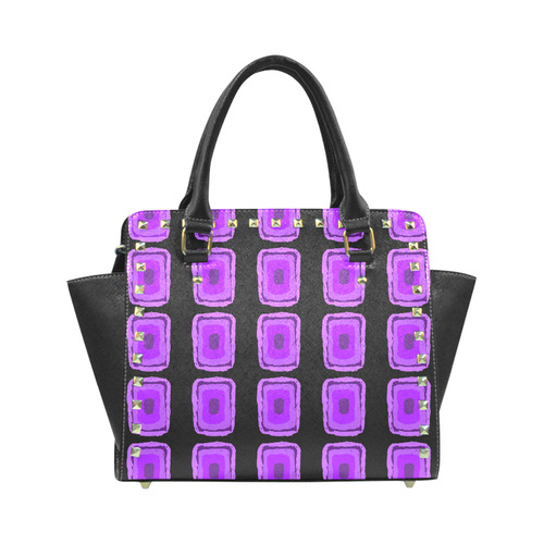 PURPLE DESTINY Rivet Shoulder Handbag (Model 1645)