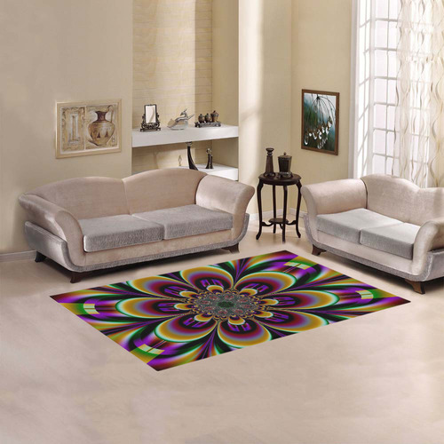 Purple Dream Mandala Flower Area Rug 5'x3'3''