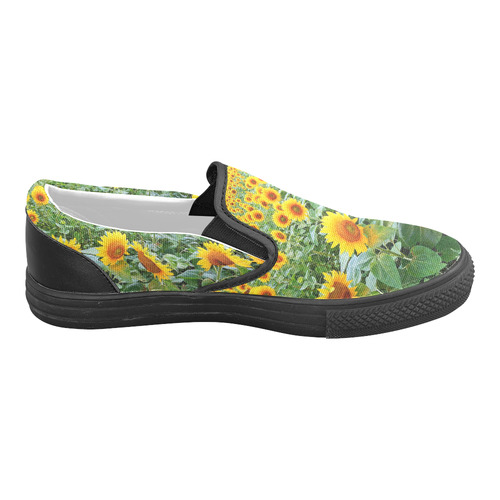 Sunflower Field Women's Unusual Slip-on Canvas Shoes (Model 019)