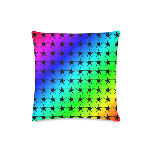 Colorful Black Star Custom Zippered Pillow Case 16"x16" (one side)