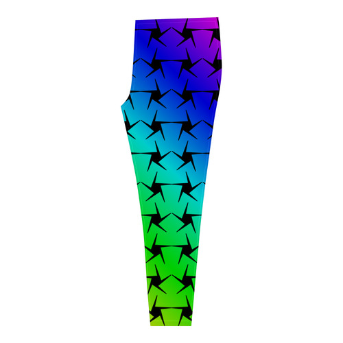 Colorful Black Star Cassandra Women's Leggings (Model L01)