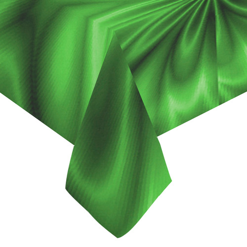 Green Shiny Swirl Cotton Linen Tablecloth 60"x 104"