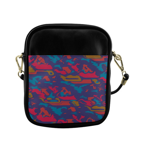 Chaos in retro colors Sling Bag (Model 1627)