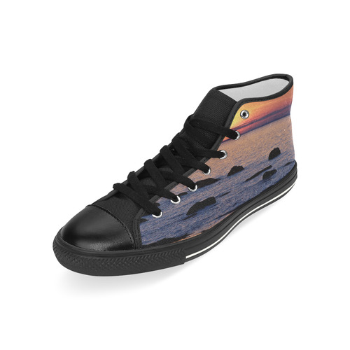 Summer's Glow Men’s Classic High Top Canvas Shoes (Model 017)