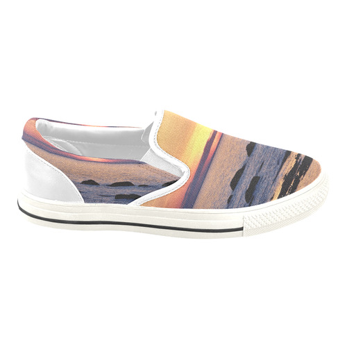 Summer's Glow Men's Unusual Slip-on Canvas Shoes (Model 019)