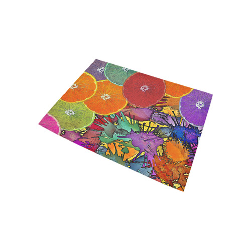 Pop Art Pattern Mix ORANGES SPLASHES multicolored Area Rug 5'3''x4'