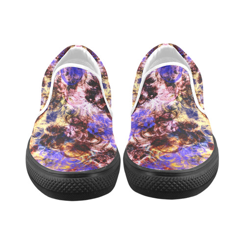 Lilac Turbulence Women's Unusual Slip-on Canvas Shoes (Model 019)