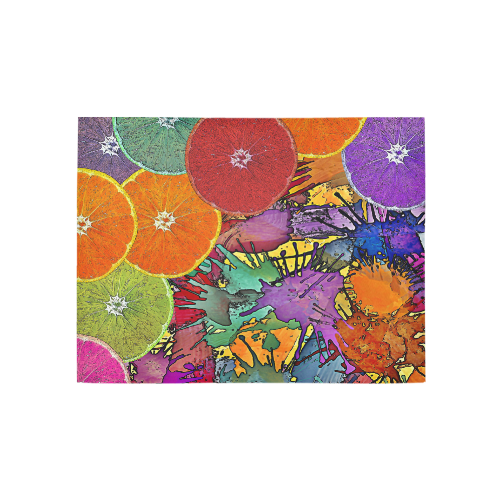 Pop Art Pattern Mix ORANGES SPLASHES multicolored Area Rug 5'3''x4'