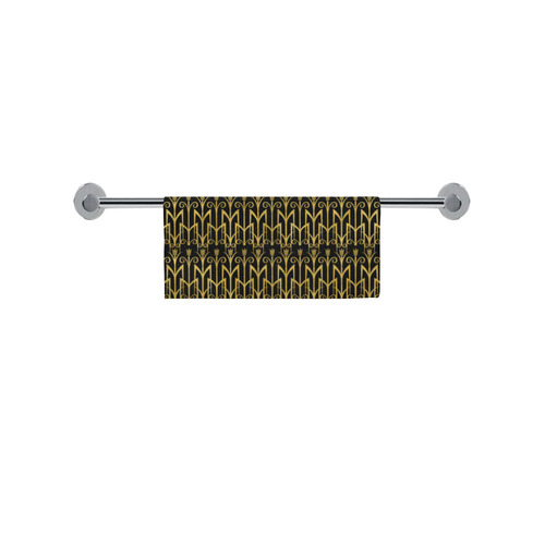 Beautiful BlackAnd Gold Art Deco Pattern Square Towel 13“x13”