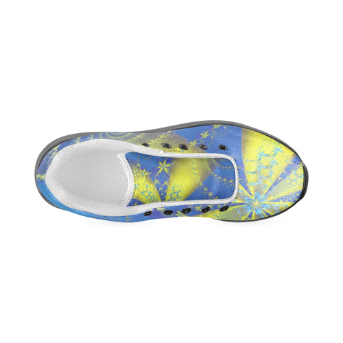 Flower Galaxies Blue Yellow Fractal Art Women’s Running Shoes (Model 020)