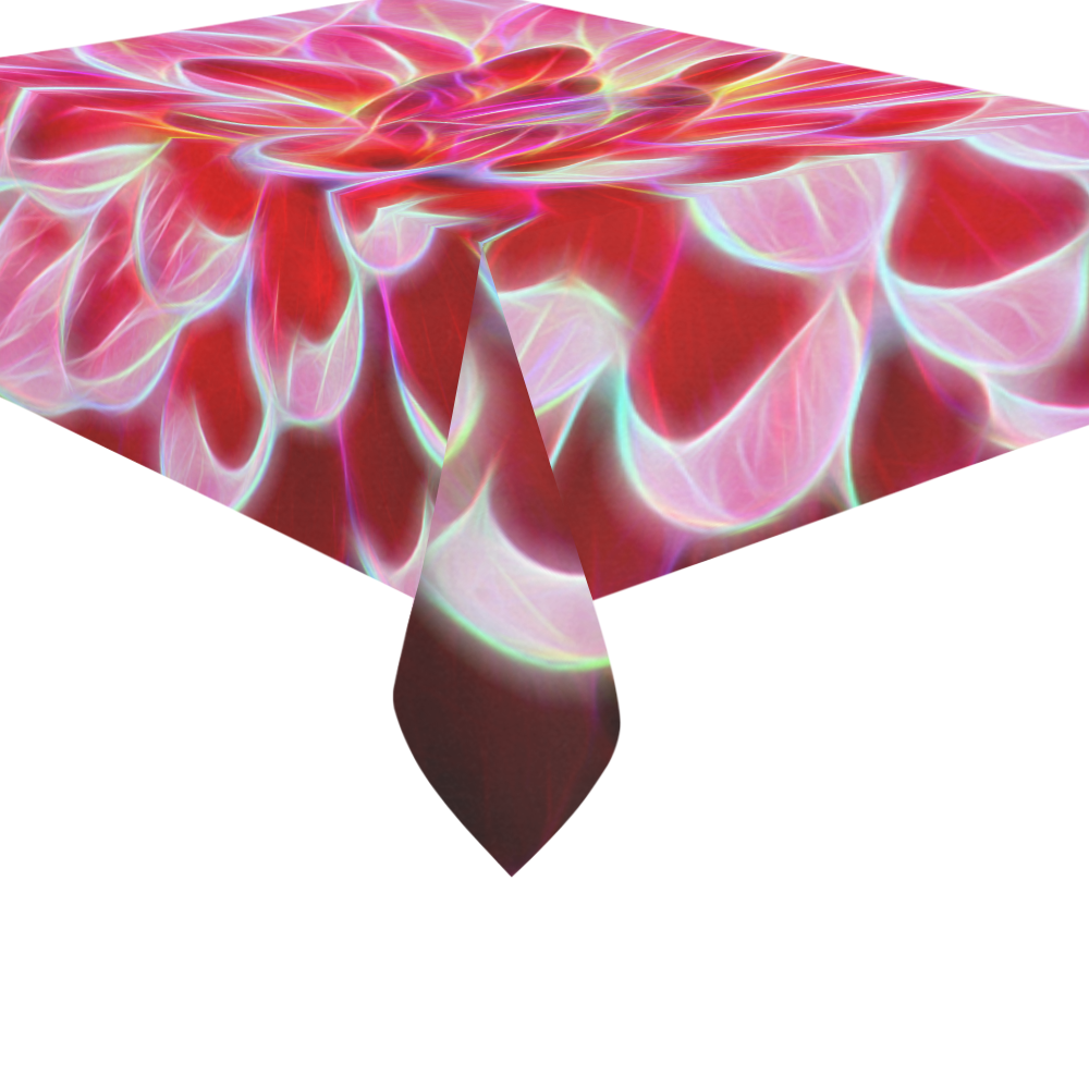 Pink Chrysanthemum Topaz Cotton Linen Tablecloth 60"x 84"