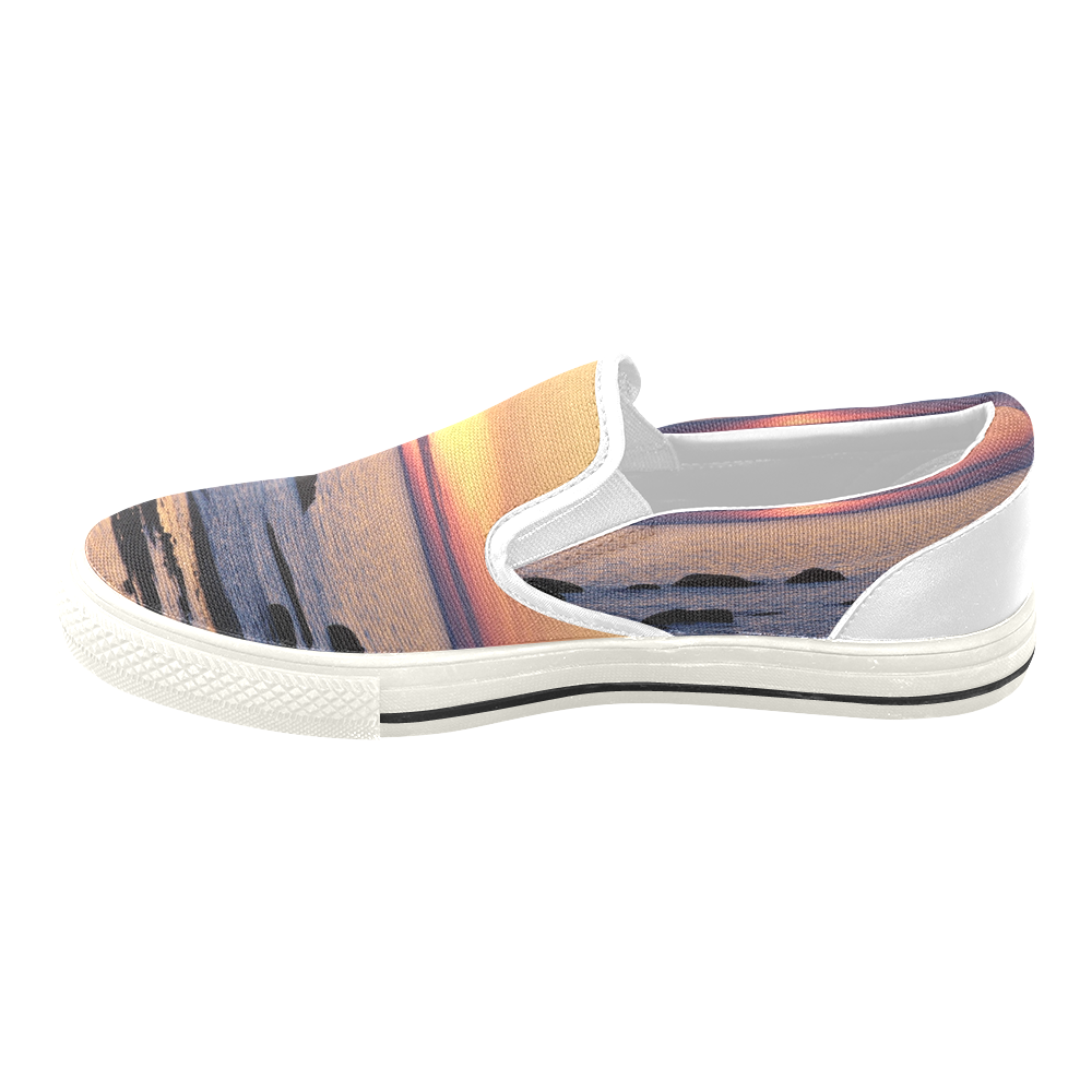 Summer's Glow Men's Unusual Slip-on Canvas Shoes (Model 019)