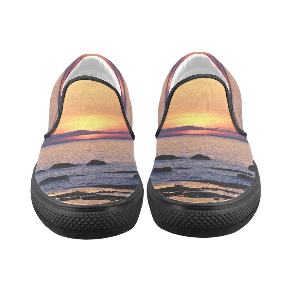 Summer's Glow Men's Unusual Slip-on Canvas Shoes (Model 019)