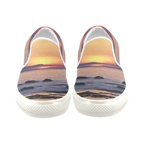 Summer's Glow Men's Unusual Slip-on Canvas Shoes (Model 019)