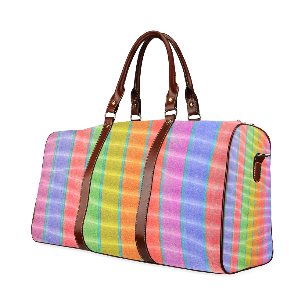 sandy stripes Waterproof Travel Bag/Large (Model 1639)