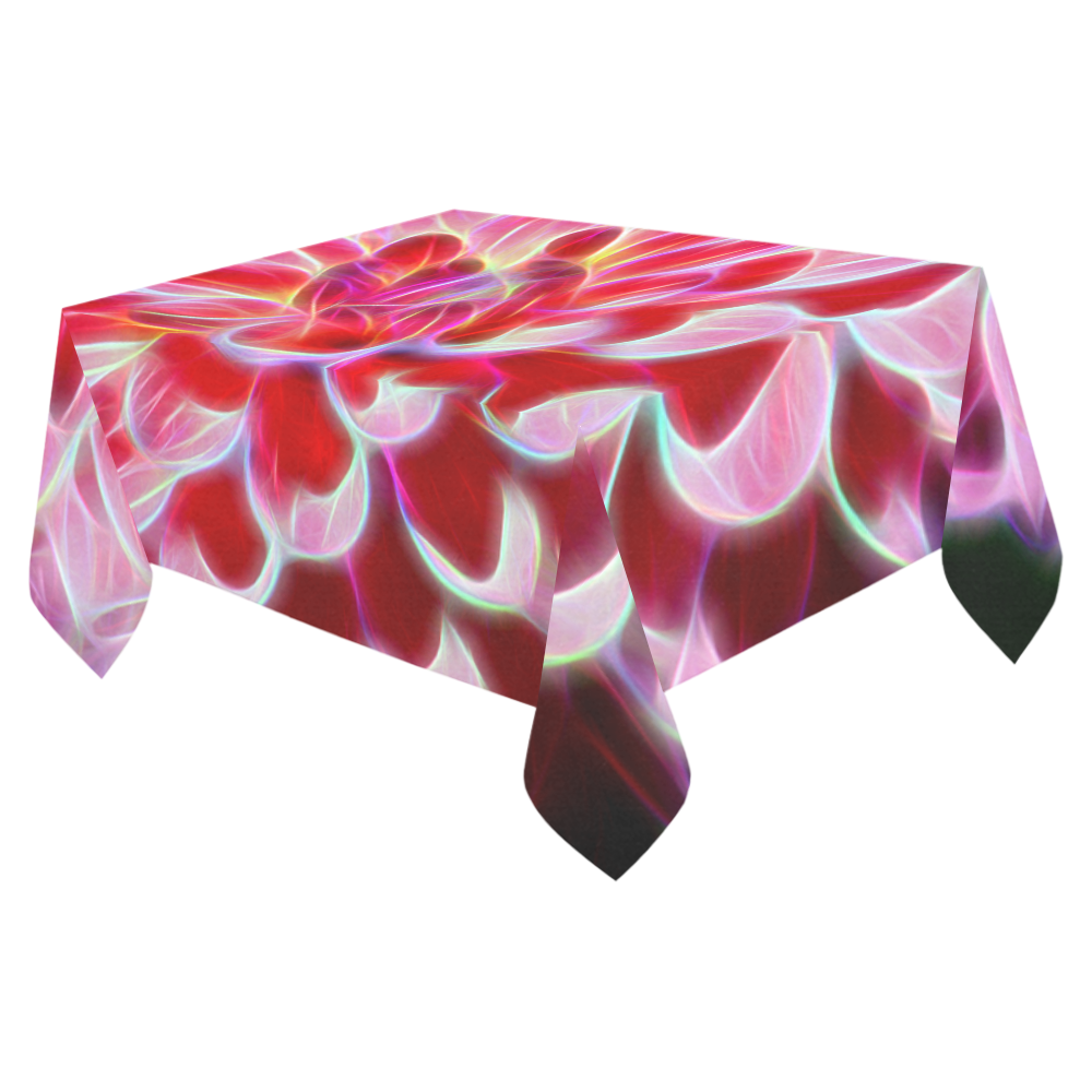 Pink Chrysanthemum Topaz Cotton Linen Tablecloth 52"x 70"