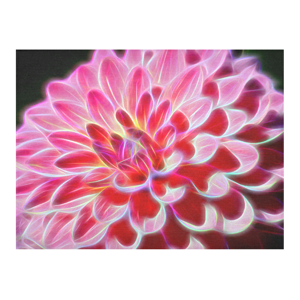 Pink Chrysanthemum Topaz Cotton Linen Tablecloth 52"x 70"