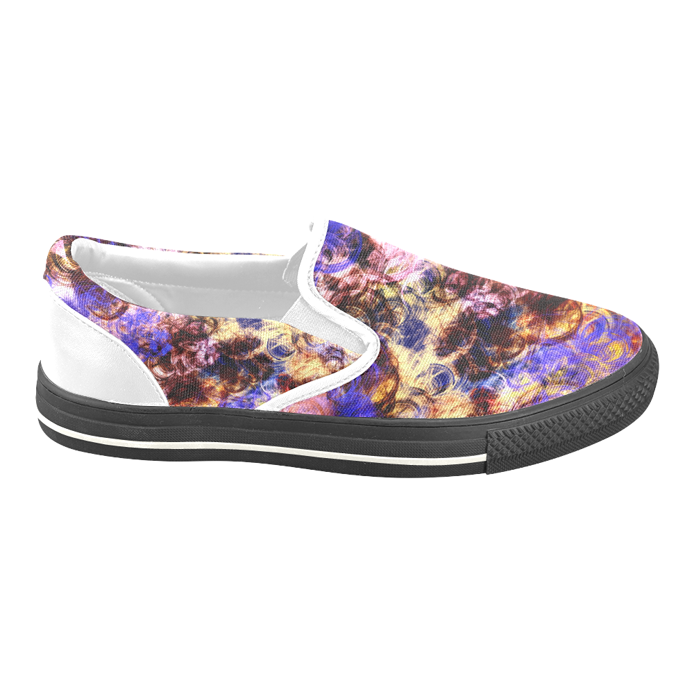 Lilac Turbulence Women's Unusual Slip-on Canvas Shoes (Model 019)