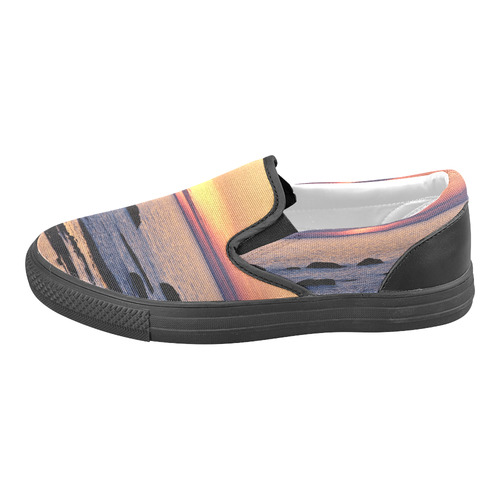 Summer's Glow Men's Slip-on Canvas Shoes (Model 019)