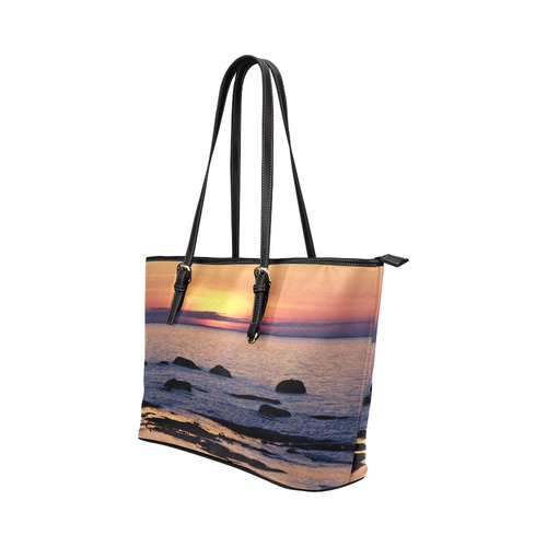 Summer's Glow Leather Tote Bag/Large (Model 1651)