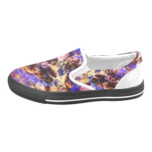 Lilac Turbulence Women's Unusual Slip-on Canvas Shoes (Model 019)