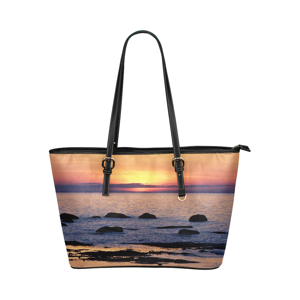 Summer's Glow Leather Tote Bag/Large (Model 1651)