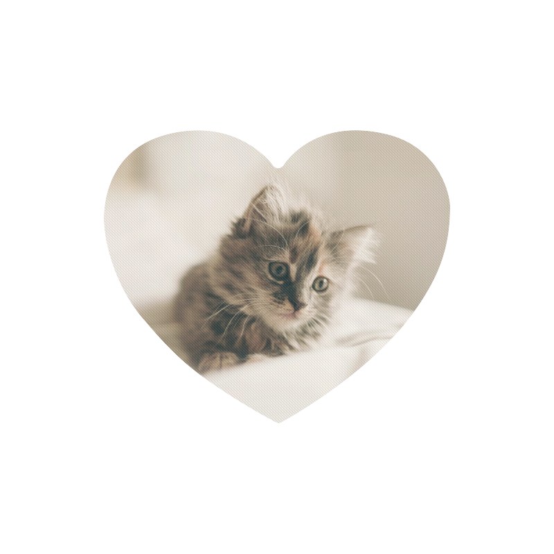 Lovely Sweet Little Cat Kitten Kitty Pet Heart-shaped Mousepad