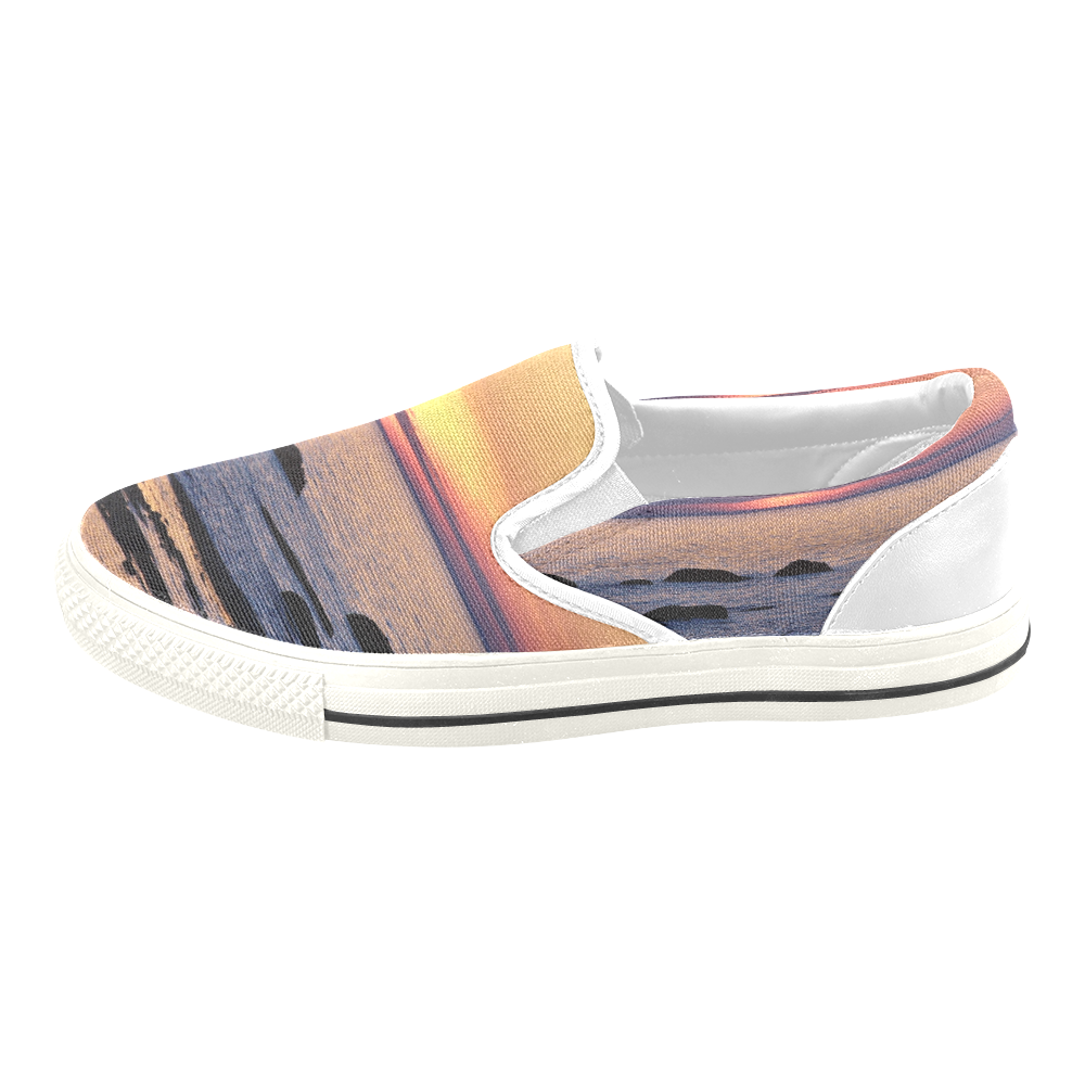 Summer's Glow Men's Unusual Slip-on Canvas Shoes (Model 019)