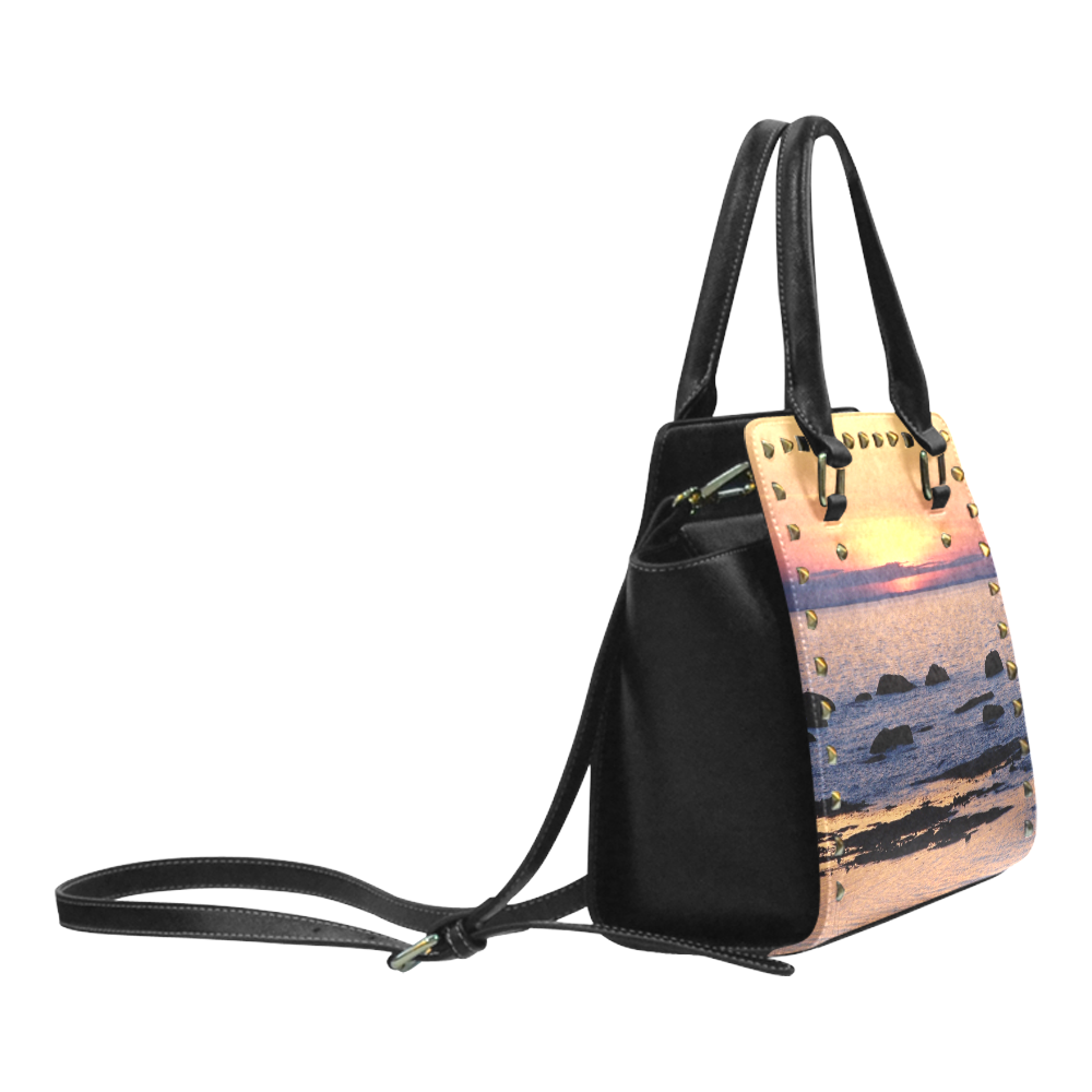 Summer's Glow Rivet Shoulder Handbag (Model 1645)