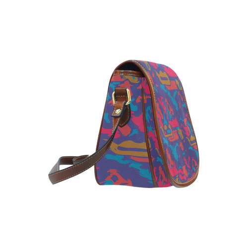 Chaos in retro colors Saddle Bag/Large (Model 1649)