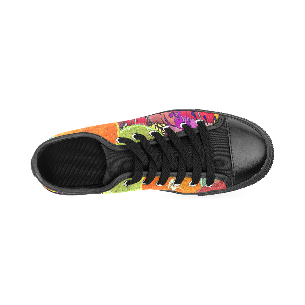 Pop Art Pattern Mix ORANGES SPLASHES multicolored Men's Classic Canvas Shoes/Large Size (Model 018)