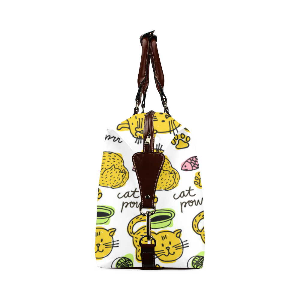 Cute Kitty Cat Power Pattern Classic Travel Bag (Model 1643) Remake