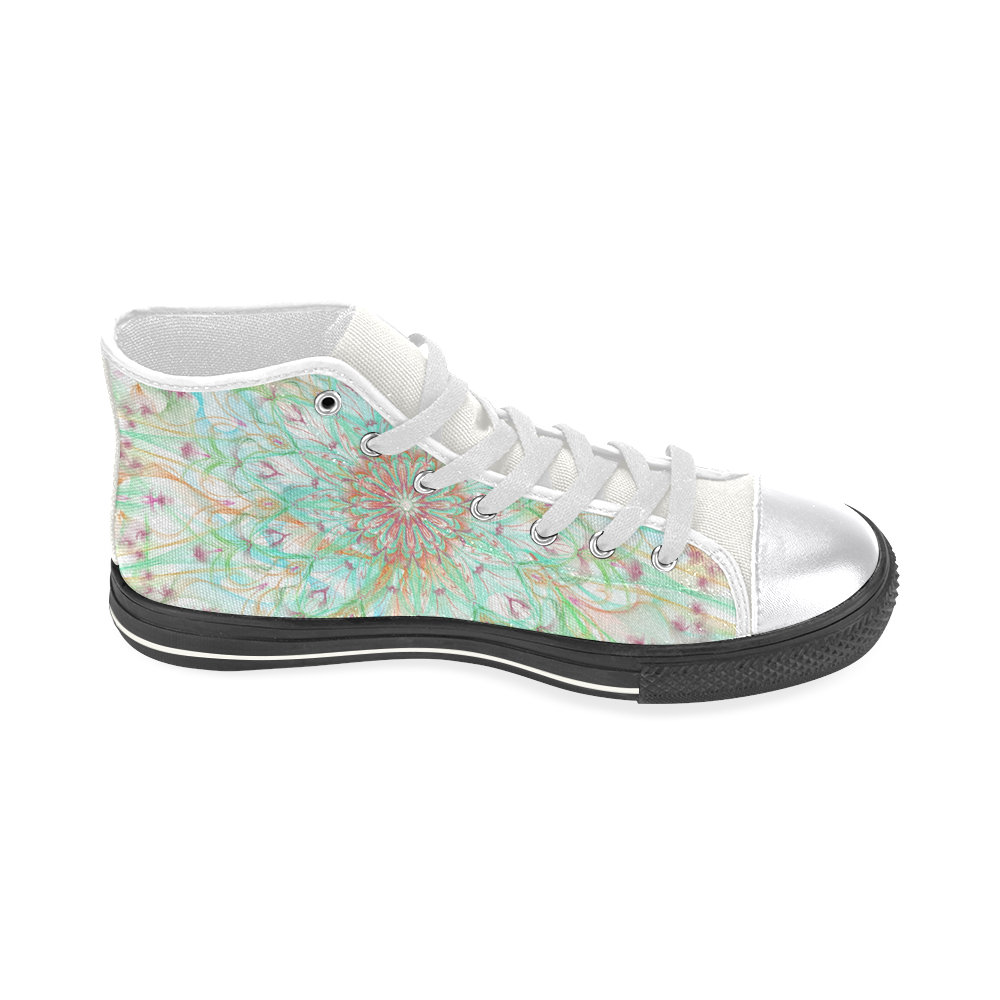 orchids 2 Women's Classic High Top Canvas Shoes (Model 017)