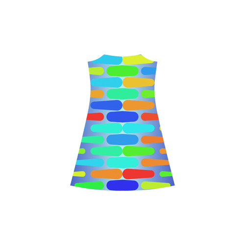 Colorful shapes on a blue background Alcestis Slip Dress (Model D05)