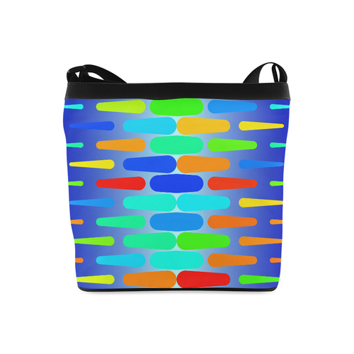 Colorful shapes on a blue background Crossbody Bags (Model 1613)
