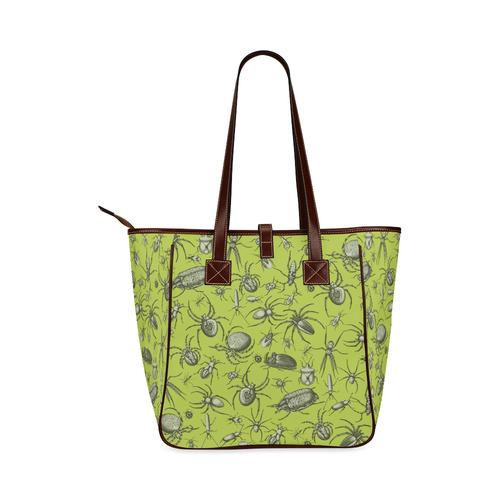 bugs spiders creepy crawlers halloween green Classic Tote Bag (Model 1644)