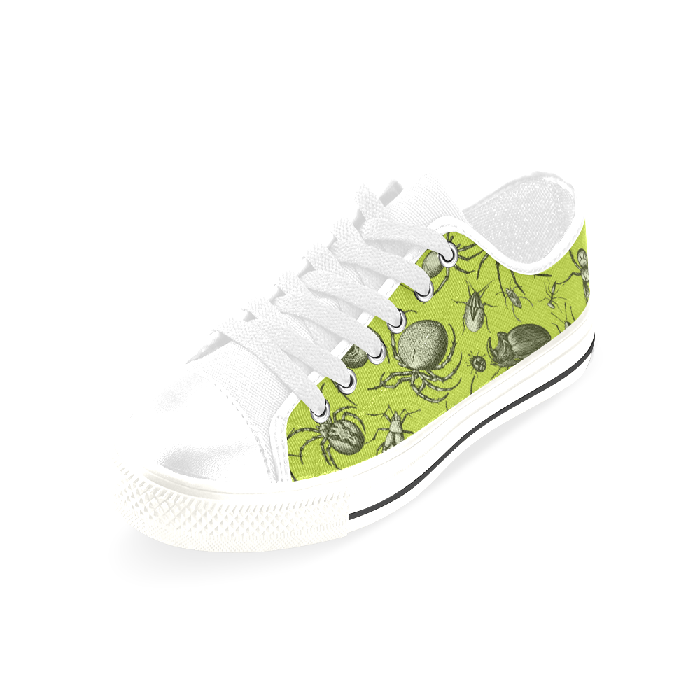 bugs spiders creepy crawlers halloween green Men's Classic Canvas Shoes/Large Size (Model 018)